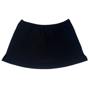 Lands' End Black Ribbed Swim Skirt Size 16 Elastic Waist Pull On